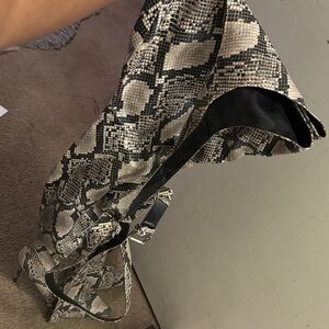 Snakeskin Print thigh high boots